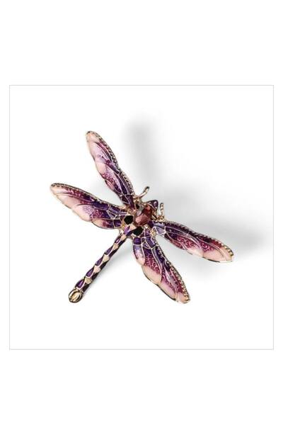 ESJ Kristal Taş Yusufçuk Kadın Broş Ag669 Ebat: 3,8*4,8 Cm