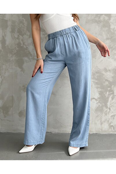 DenizEge بنطلون جينز ليوسل بورو باتو باللون الأزرق الفاتح