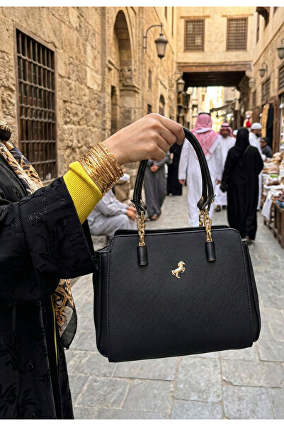 Çanta Trend حقيبة نسائية من ميامي بولو كلوب باللون الأسود مع 5 أقسام وسلسلة و...