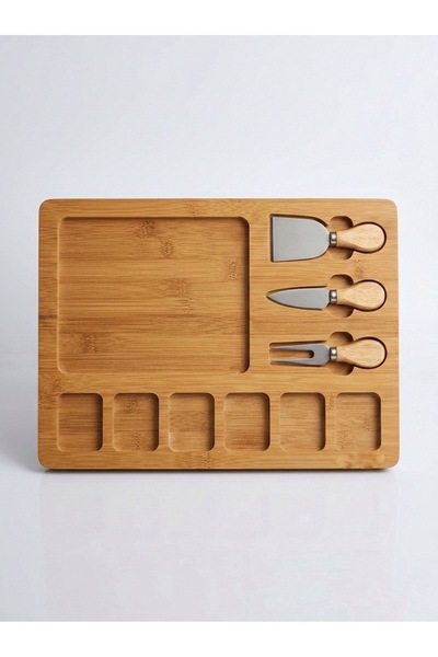 DCA SUPPLY STORE Lüks Bambu Peynir Sunum Tablası - Bölmeli Şarküteri Tahtası ...