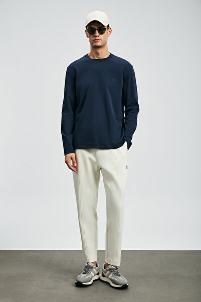 Lufian Tricou cu mânecă lungă pentru bărbați Victor, albastru închis