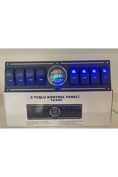 REVEX KAMP&KARAVAN AKSESUARLARI 12/24V Temiz su+gri su+Voltaj göstergeli 8 Tu...