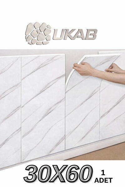 UKAB Kendinden Yapışkanlı Mermer Seramik Desenli Köpük PVC Duvar Paneli (30x6...