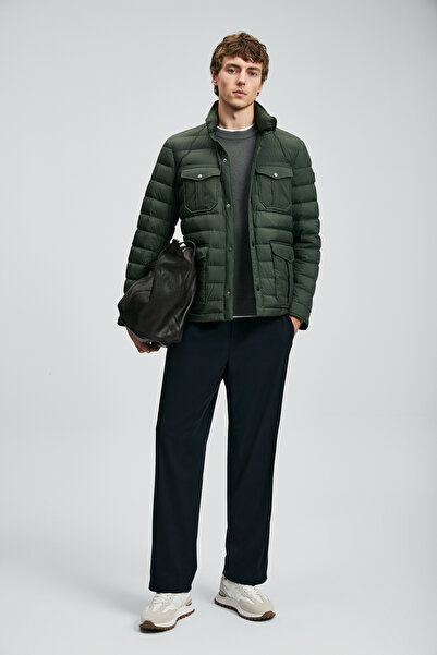 Lufian Ανδρικό παλτό Danıel Kaz Tüyü Πράσινο