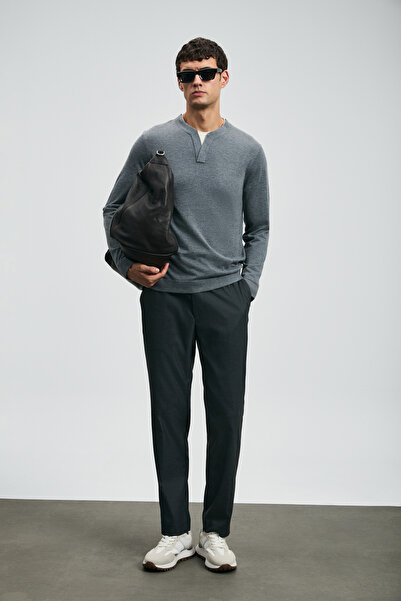 Lufian Amber Smart Erkek Chino Pantolon Slim Fit Antrasit