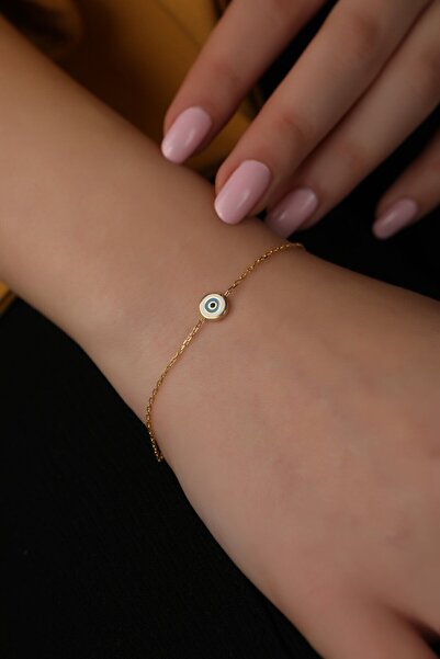 SUNSHINE 925 Ayar Lazer Mineli Yuvarlak Tasarım Minimal Bileklik