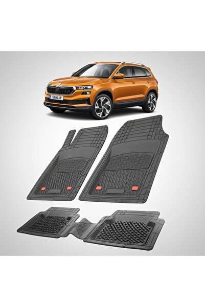 TEAMCAR Covorașe auto tip tavă compatibile cu Skoda Karoq (2017–2025), negre,...
