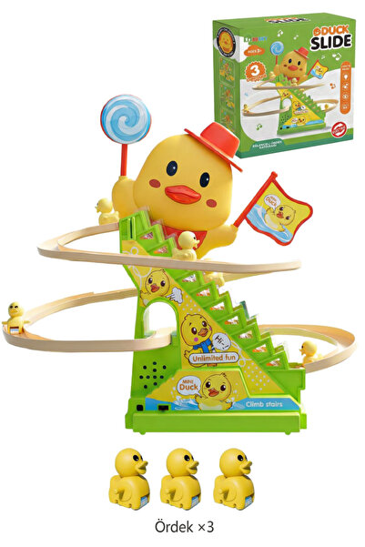 BBSKY Yeni Nesil Eğlenceli Merdiven Çıkan 3 Ördek: Işıklı Müzikli Otomatik 3+...