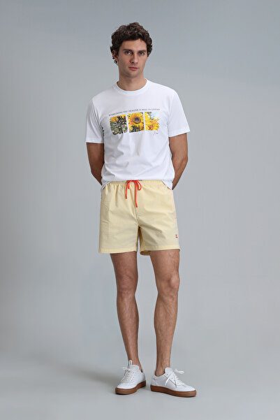 Lufian Bărbați - Pantaloni scurți de baie galbeni listrulați