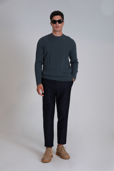 Lufian Pantaloni chino slim pentru bărbați Bert Sports albastru bleumarin