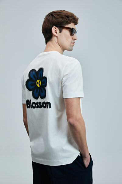 Lufian Tricou cu grafică modernă Peace Off White