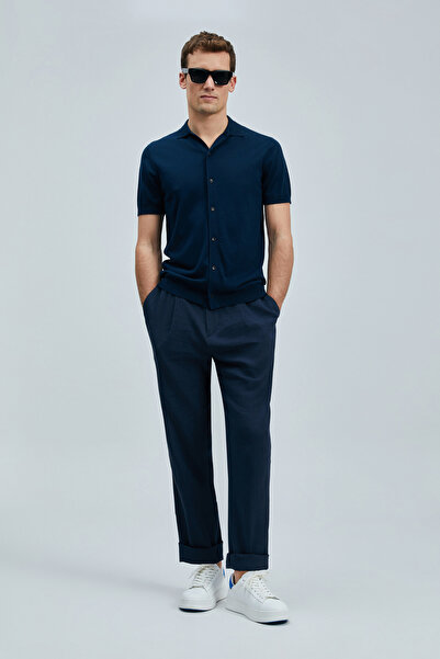 Lufian Hector Men's Modal Blended Sweater Navy Blue