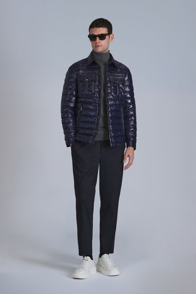 Lufian Pantaloni chino pentru bărbați, albastru bleumarin, slim fit Clos Sports