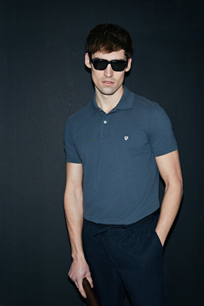 Lufian Laon Smart ανδρικό μπλουζάκι πόλο Anthracite