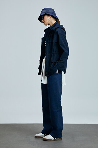 Lufian Navasa Women's Linen Trousers Navy Blue