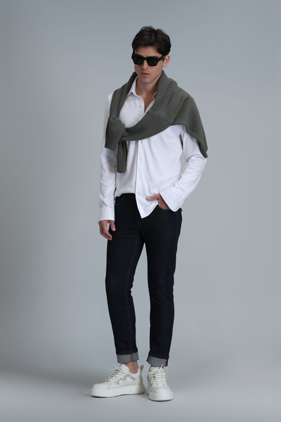 Lufian Pantaloni slim pentru bărbați, Blue Jack Smart Jean