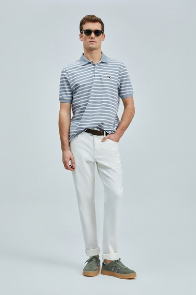 Lufian Мъжка поло тениска Jon Smart, сива