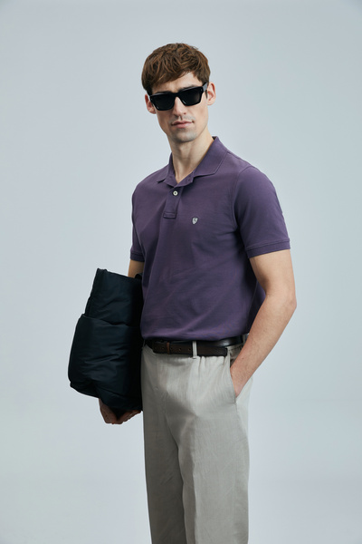 Lufian Tricou polo Laon Smart pentru bărbați, prune