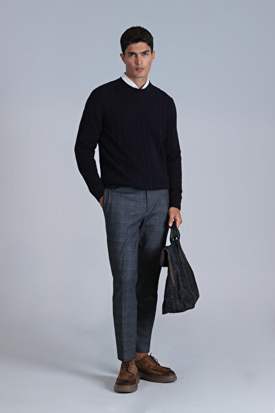 Lufian Pantaloni chino pentru bărbați Peter Smart Gri Slim Fit