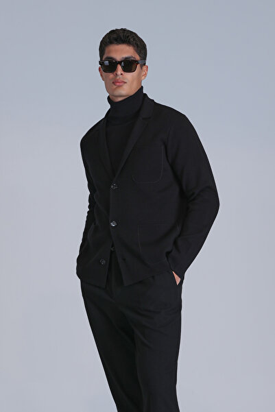 Lufian Men's Cardigan - Leader Black