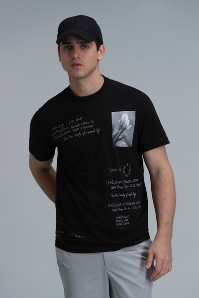 Lufian Tricou Fred Modern Graphic Negru