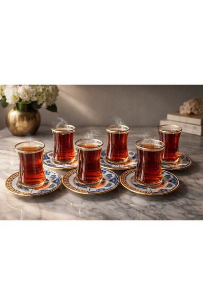 FERMATO 12 Parça 6 Kişilik Çay Seti Takımı Hybrid 1 Serisi
