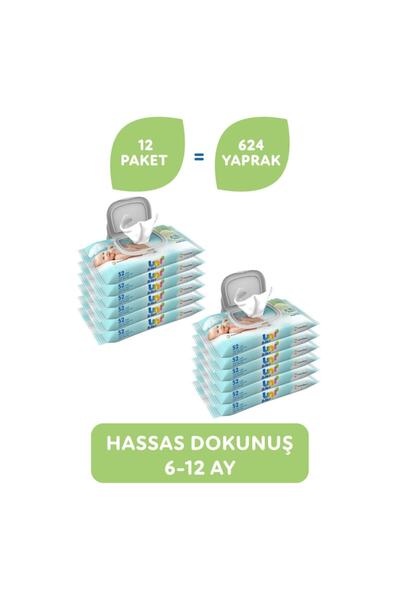 Uni Baby Islak Mendil Hassas Dokunuş 12x52 Adet