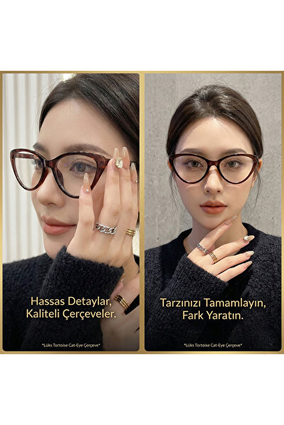 MONAL KEDİ GÖZÜ KÖŞELİ CATEYE MAVİ IŞIK FİLTRELİ BLUE BLOCK OPTİK UYUMLU CAML...