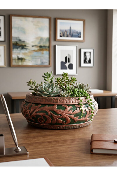 Gold Garden Beton Saksı Sukulent Bonzai Aranjman teraryum çiçek saksısı