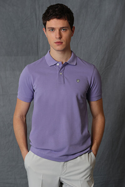 Lufian Tricou polo pentru bărbați Laon Smart, liliac închis
