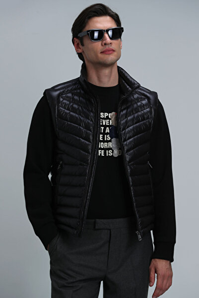 Lufian Ανδρικό γιλέκο Axel Goose Feather Μαύρο