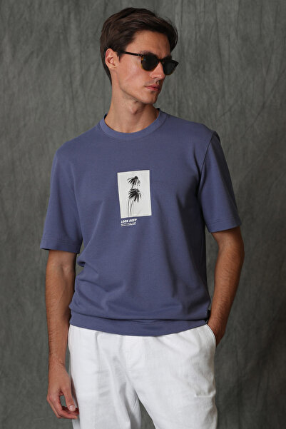 Lufian Bart Modern Graphic T- Shirt Purple