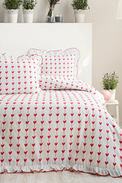 DB Set cuvertură dublă pentru pilota, 100% bumbac, cu dungi în formă de inimă...