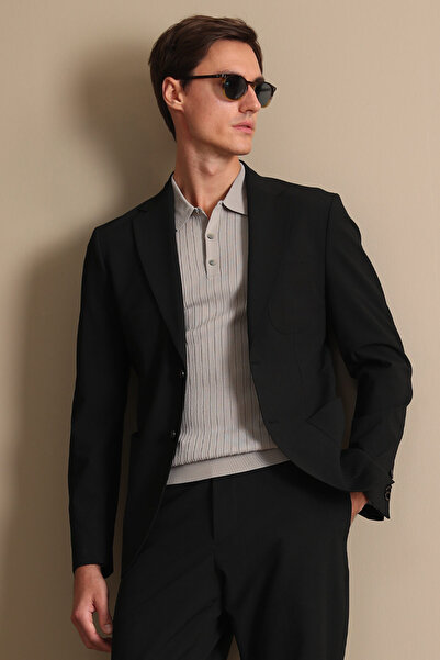Lufian Jack Sport Men's Blazer Jacket Slim Fit Black