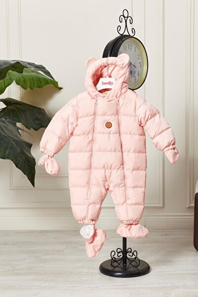 benitto kids Unisex Kapüşonlu Fermuarlı Bebek Astronot Tulum 51330