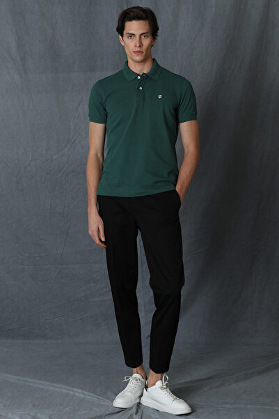 Lufian Pantaloni chino pentru bărbați Aden Smart Slim Fit, negri