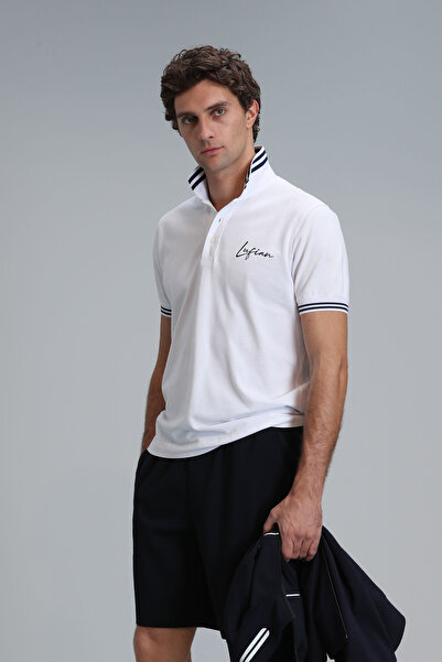 Lufian Tricou polo pentru bărbați Montana Smart, alb
