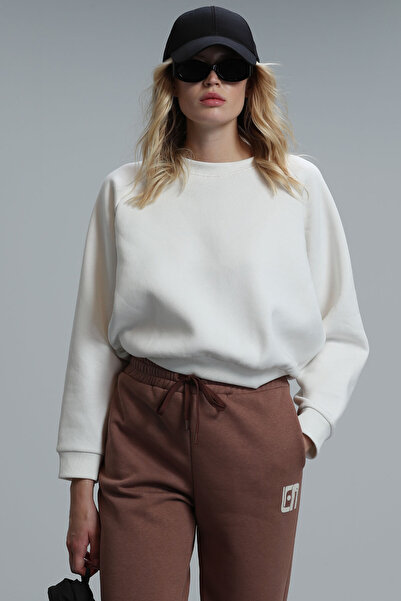 Lufian Uwen Women's Knitted Sweatshirt Off White
