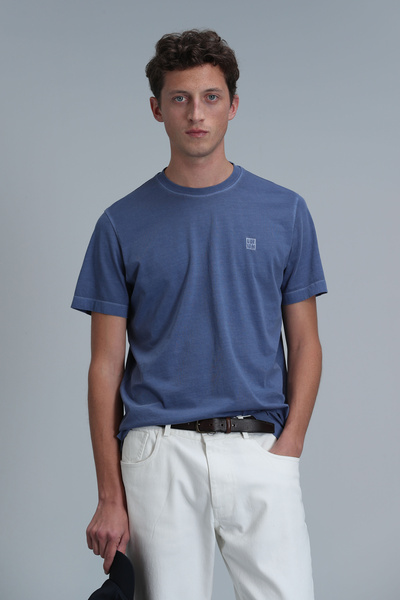 Lufian Tricou de bază Sarder pentru bărbați, albastru