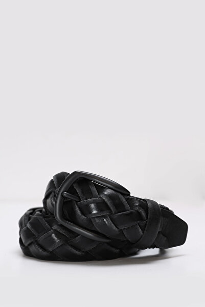 Lufian Ανδρική μαύρη δερμάτινη ζώνη - Luis