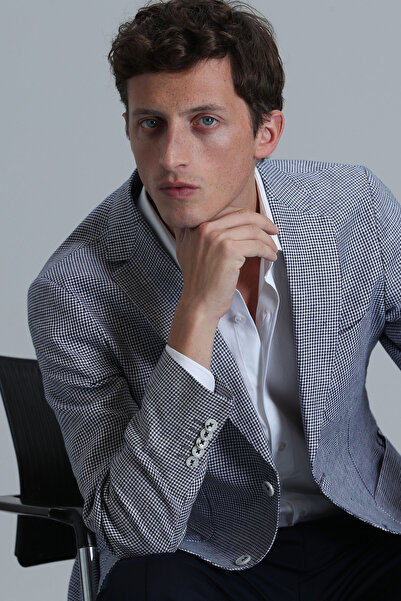 Lufian Ανδρικό σακάκι Pure Sports Slim Fit Λαμπερό Μπλε