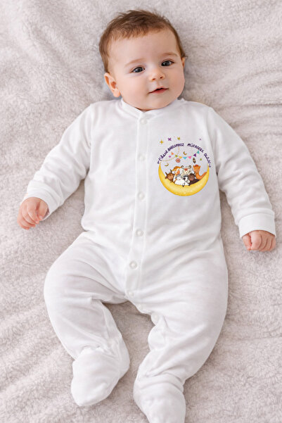 lupi بدلة عيد الأضحى مكونة من قطن قطعة مطبوع عليها كتابة Baby