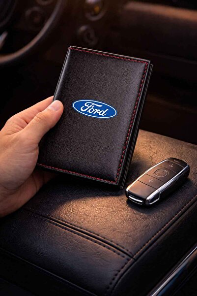 HEDİYEDİYE حافظة ترخيص فورد باللون الأسود - حاوية ترخيص