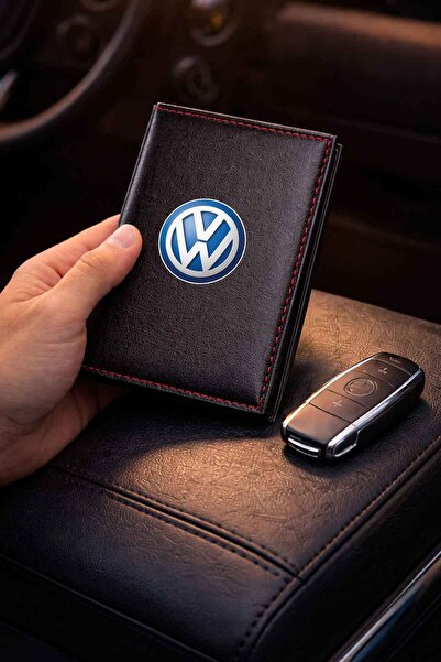 HEDİYEDİYE حافظة ترخيص فولكس فاجن سوداء - حاوية ترخيص