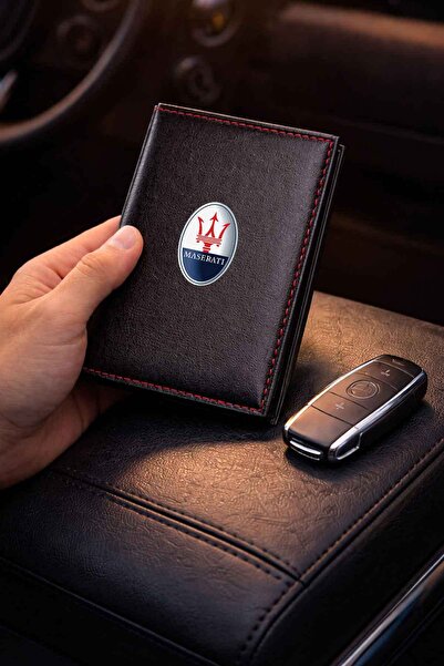 HEDİYEDİYE مجموعة حافظة وحاوية رخصة مازيراتي باللون الأسود