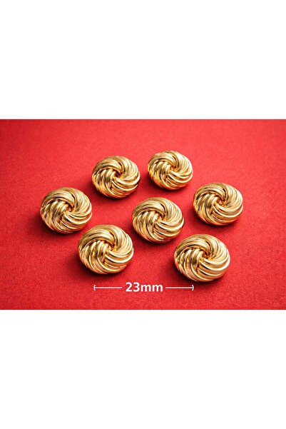 beyna aksesuar سترة بأزرار ذهبية مع تفاصيل حبل - 2.3 سم، 6 قطع