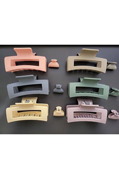 MY VİNTAGE Set of 12 Square 8 cm Colorful Women's Buckle Clips