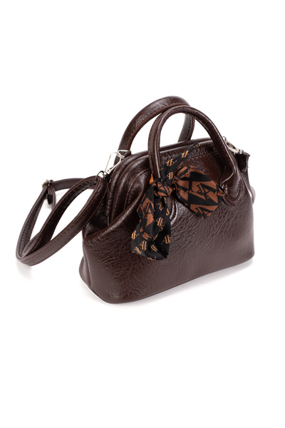 Adelina Bags Women's Scarf Detailed Burslu Minimalist Bitter Brown Hand and S...