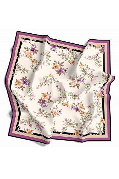 VİOLLA Rayon Çiçek Desenli Lila Renkli 90x90 Eşarp (İpek İçermez) Dikim Şekli...