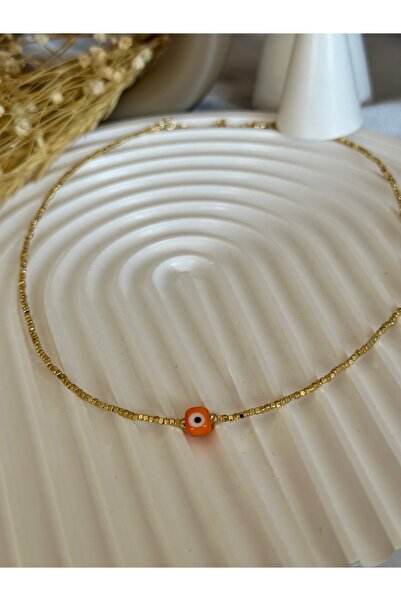 Bade Jewelry Vip Gold Kararmaz Küp Zincirli Nazar Kolye